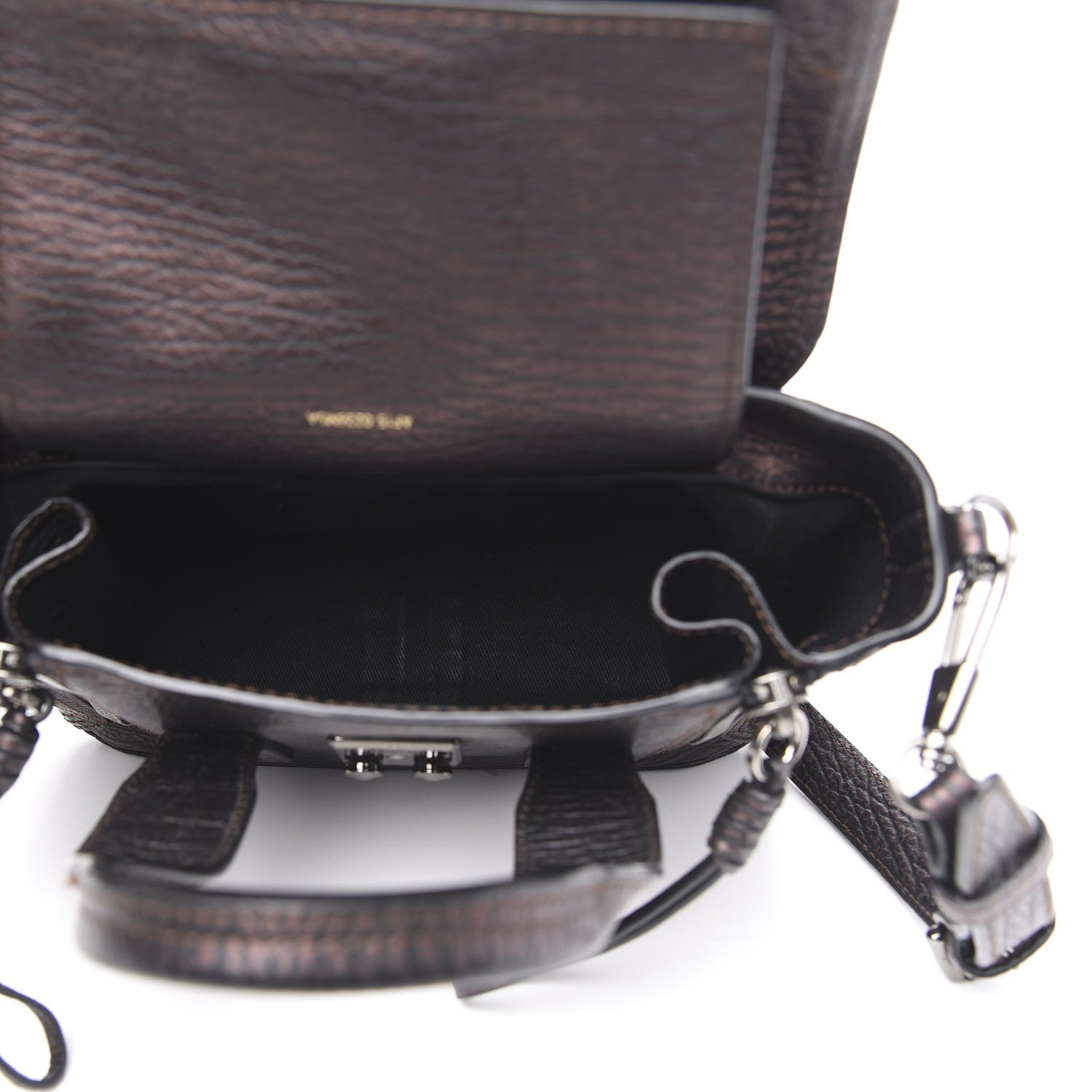 3.1 Phillip Lim 3.1 Metallic Textured Calfskin Mini Pashli Satchel Burgundy 5 of 13