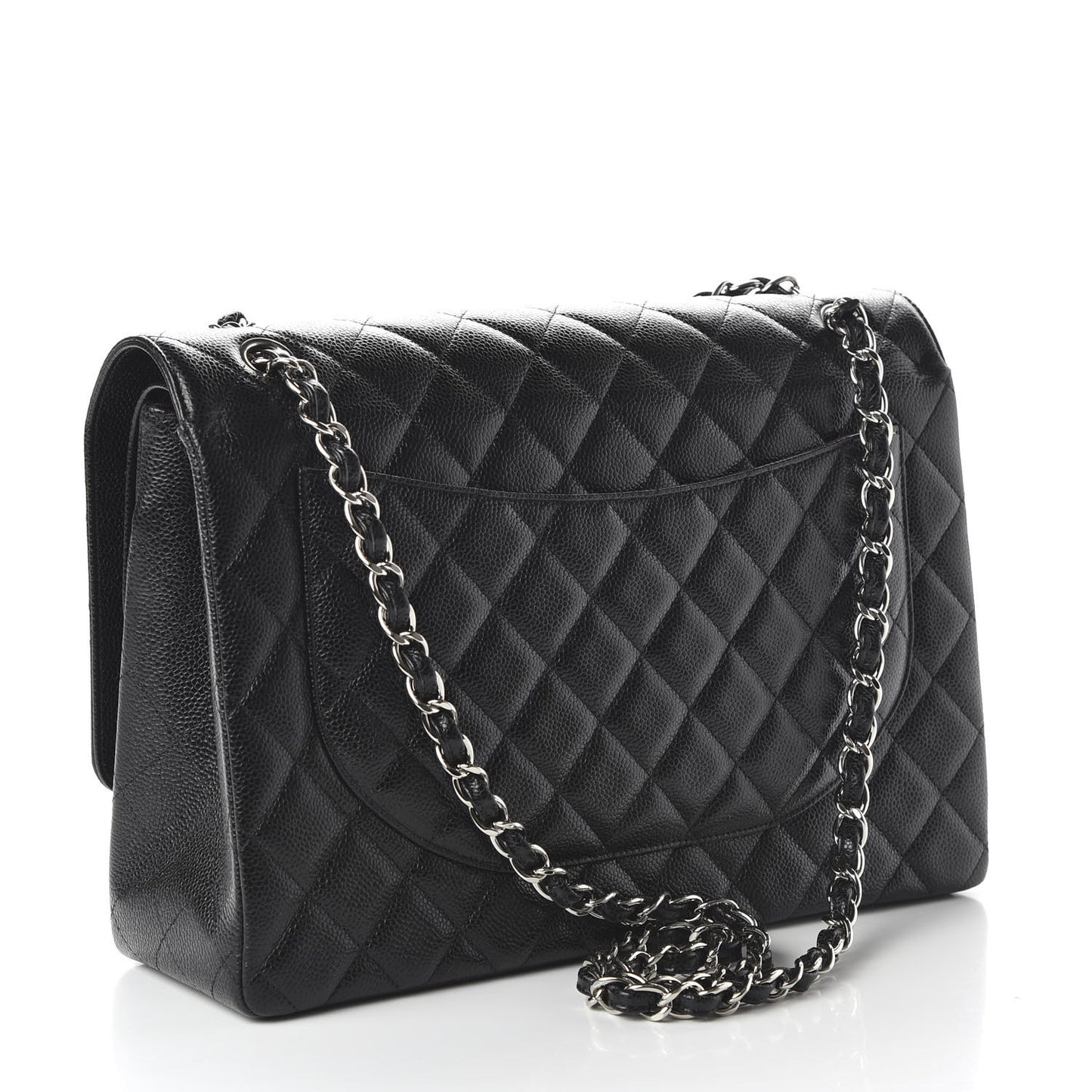 Caviar Quilted Maxi Double Flap Black