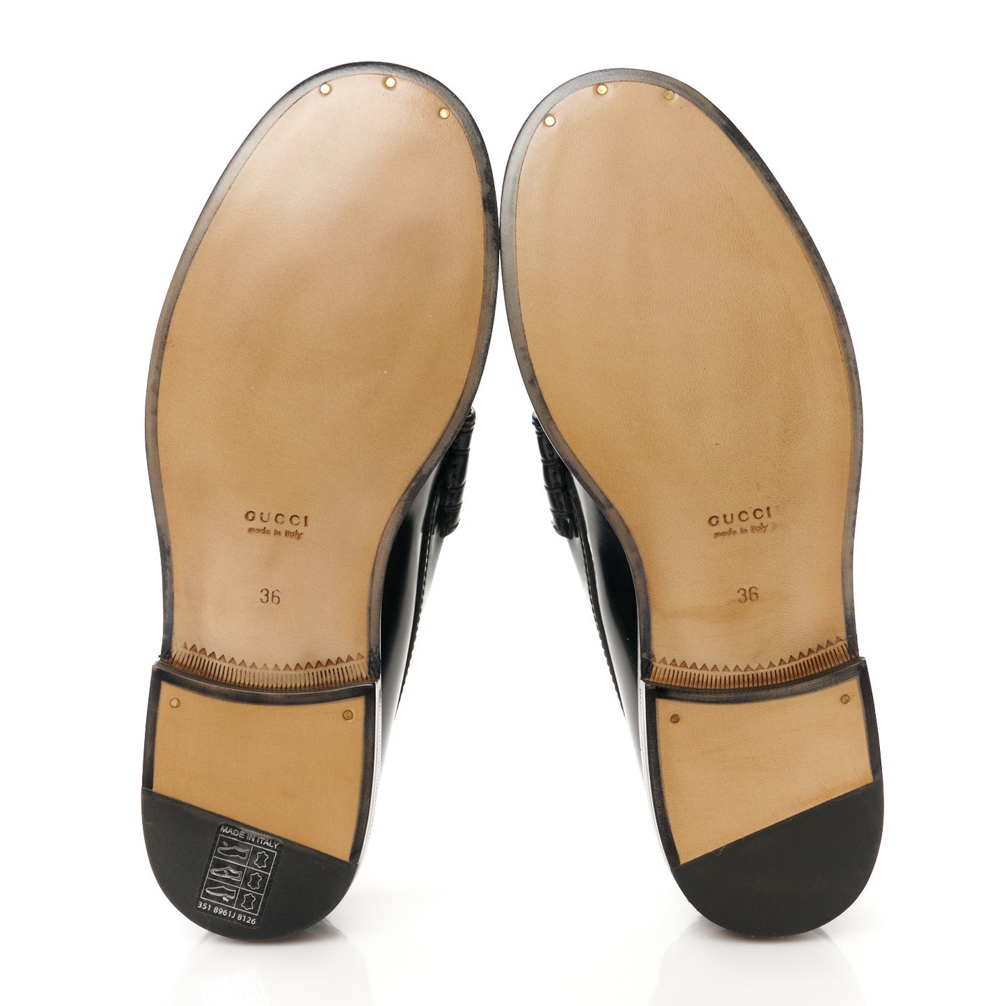 Millennial Ribot Cut Out Interlocking G Loafers 36 Black