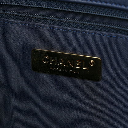 Chanel Denim Quilted Chanel 19 North South Shopping Bag Blue 6 of 11