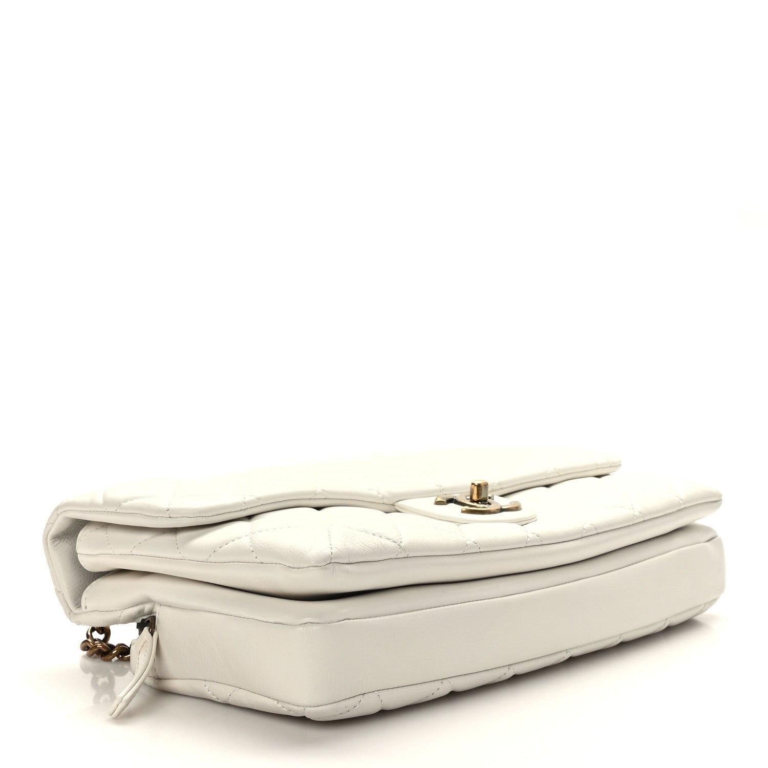 Chanel Calfskin Quilted Medium CC Crown Flap White 4 of 10