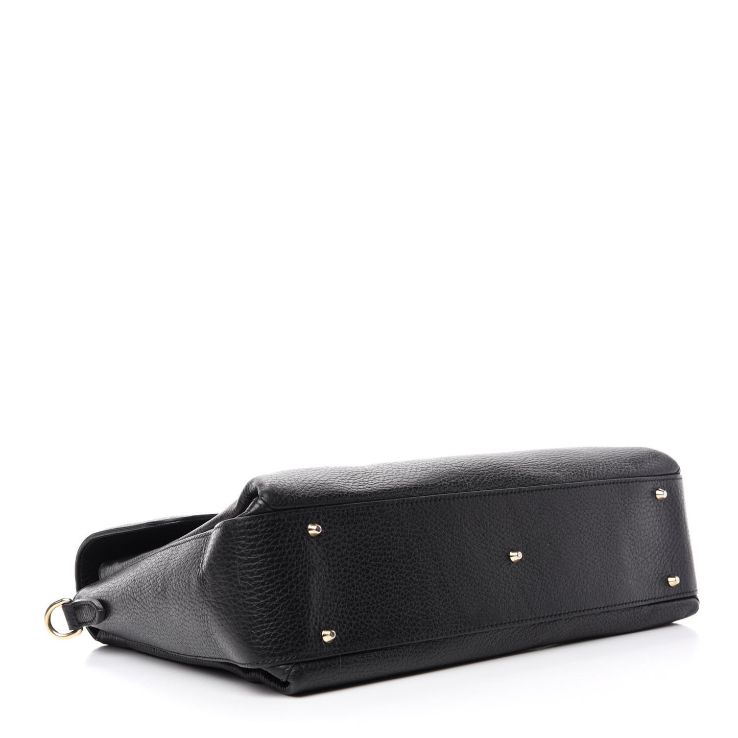 Dollar Calfskin Medium Interlocking G Top Handle Shoulder Bag Black