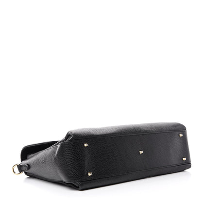 Gucci Dollar Calfskin Medium Interlocking G Top Handle Shoulder Bag Black 4 of 10