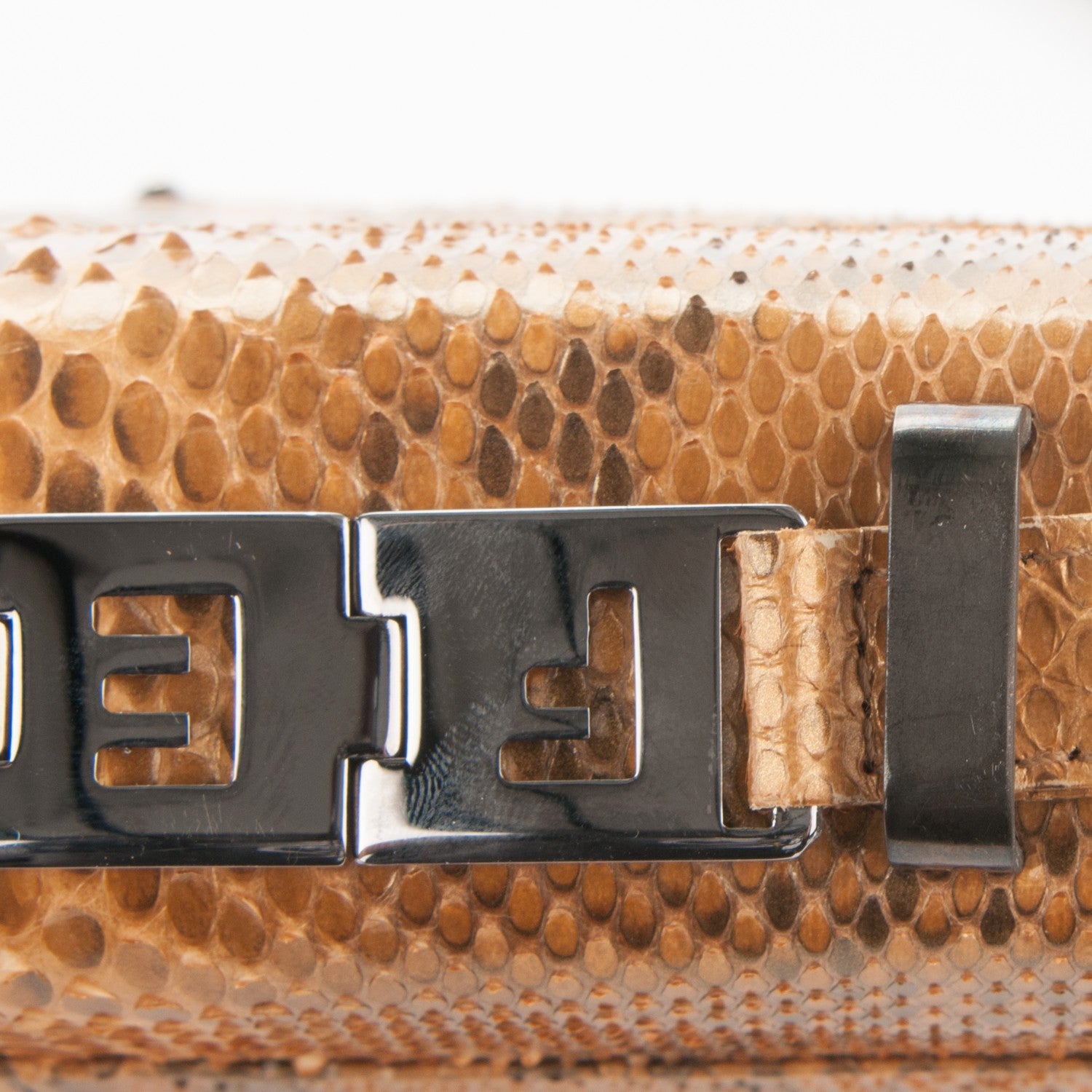 Fendi Metallic Python Convertible Clutch Gold 10 of 10