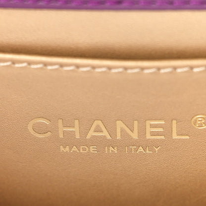 Chanel Calfskin Resin Quilted Mini Flap Purple 6 of 11