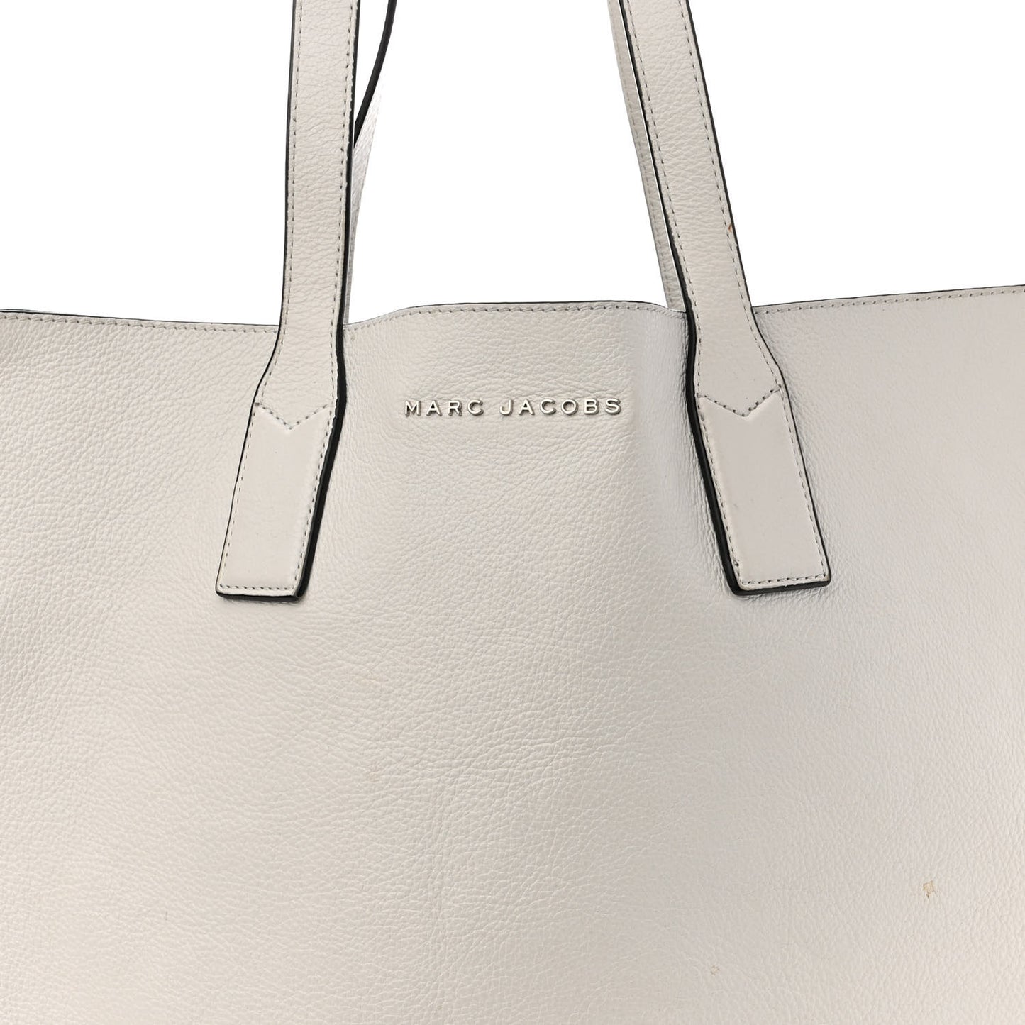 Grained Calfskin Wingman Shopping Tote White
