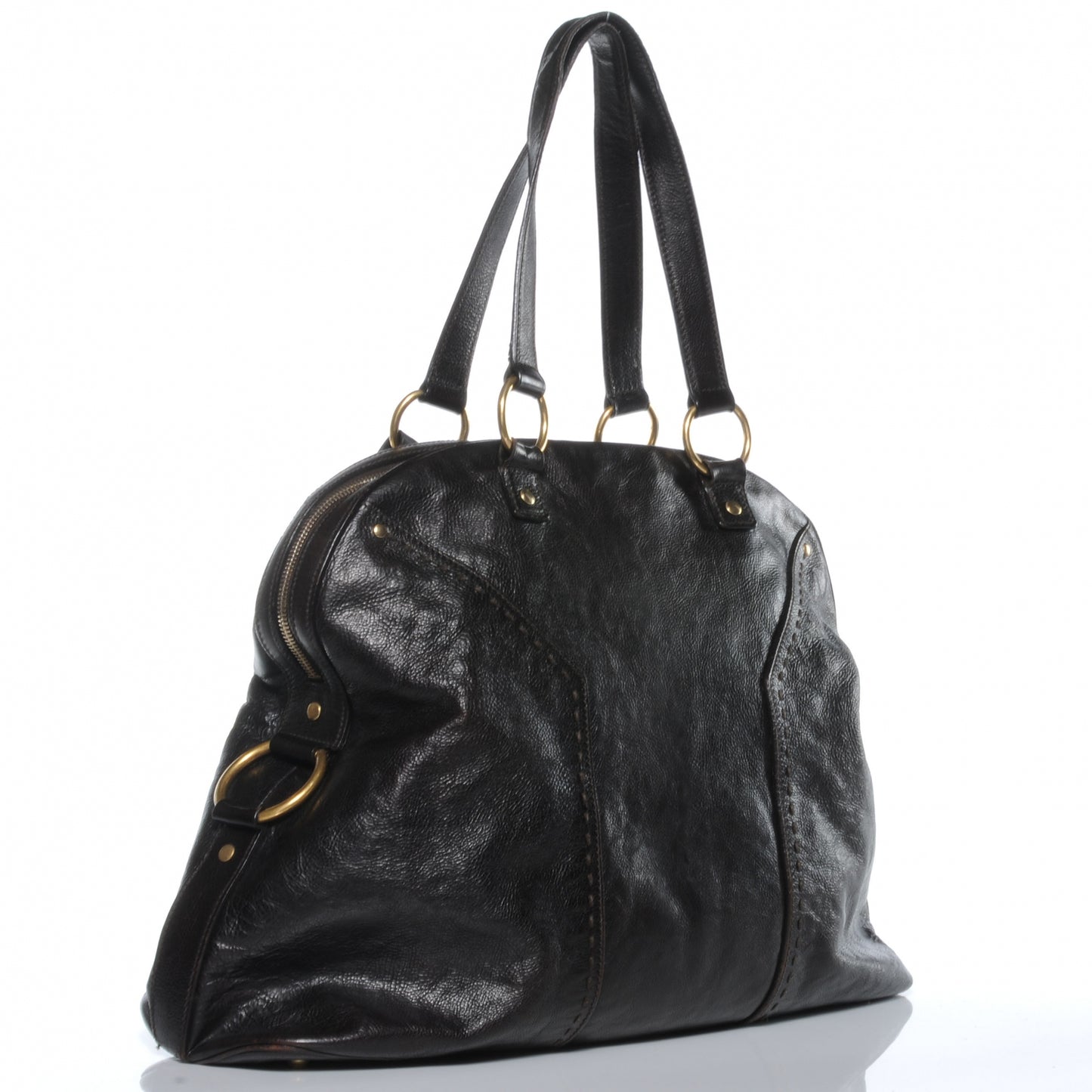Leather Oversized Muse Dark Brown