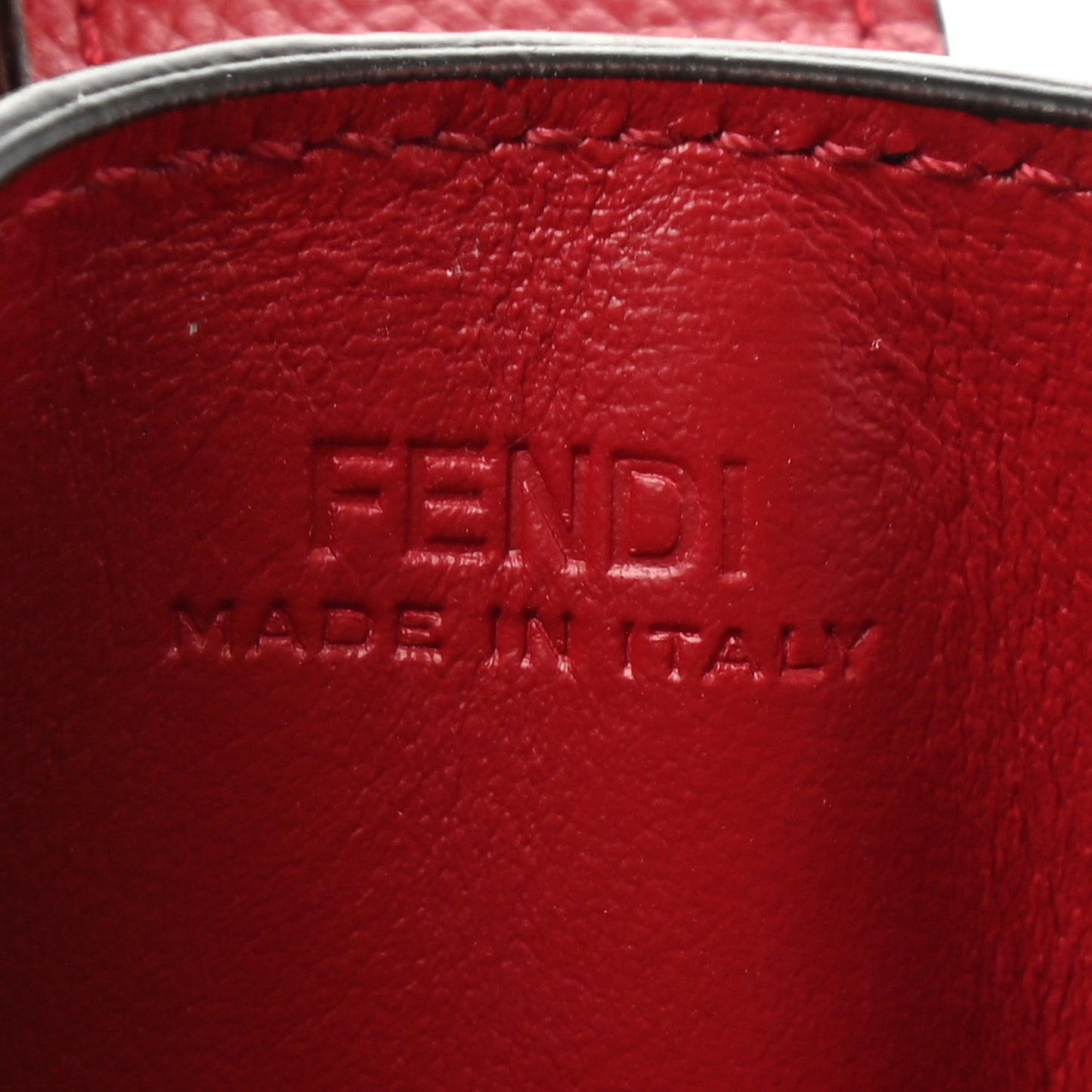 Vitello Cruise F is Fendi Bi-Color FF 1974 Embossed Gusseted Card Holder Maya Black Rosso