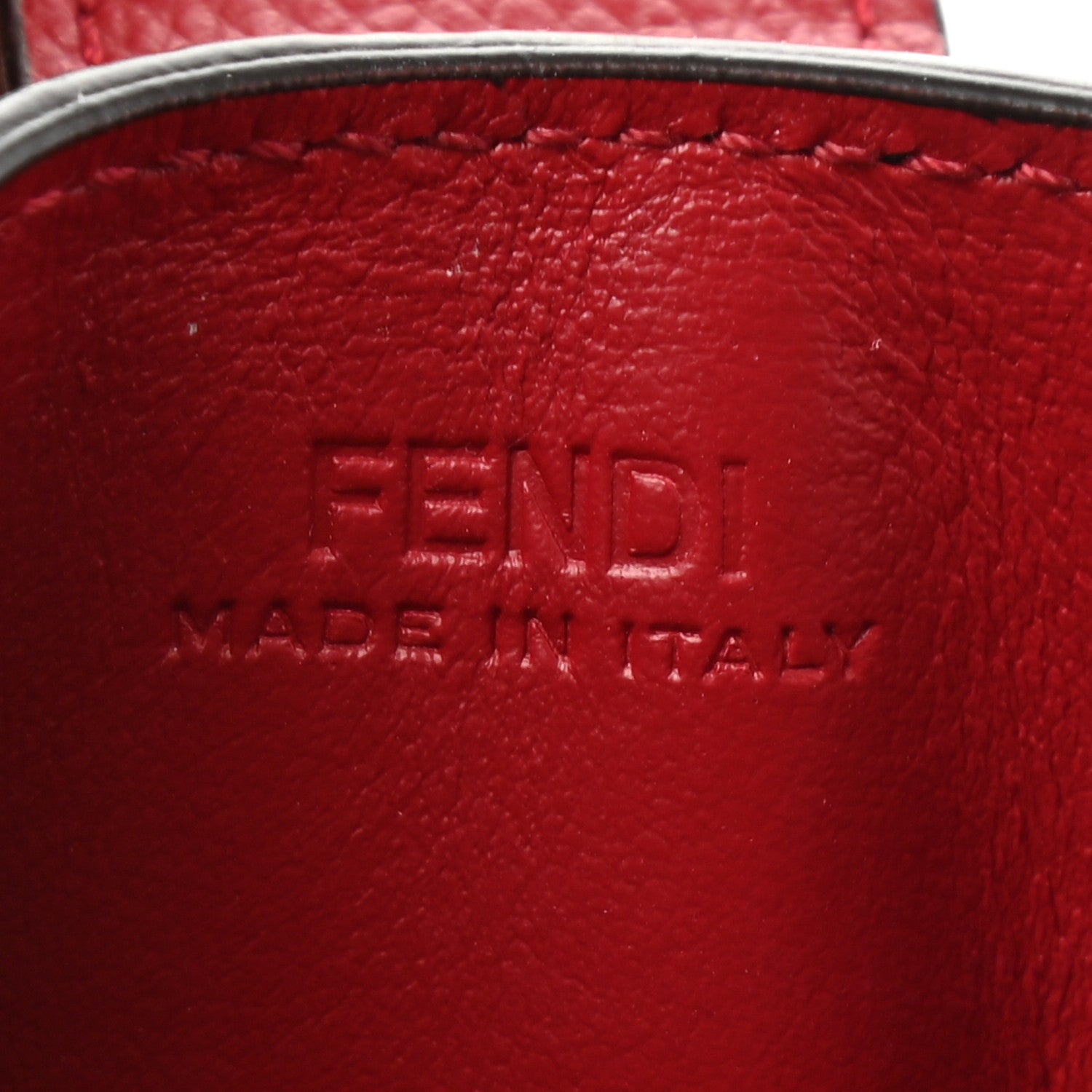 Fendi Vitello Cruise F is Fendi Bi-Color FF 1974 Embossed Gusseted Card Holder Maya Black Rosso 6 of 8