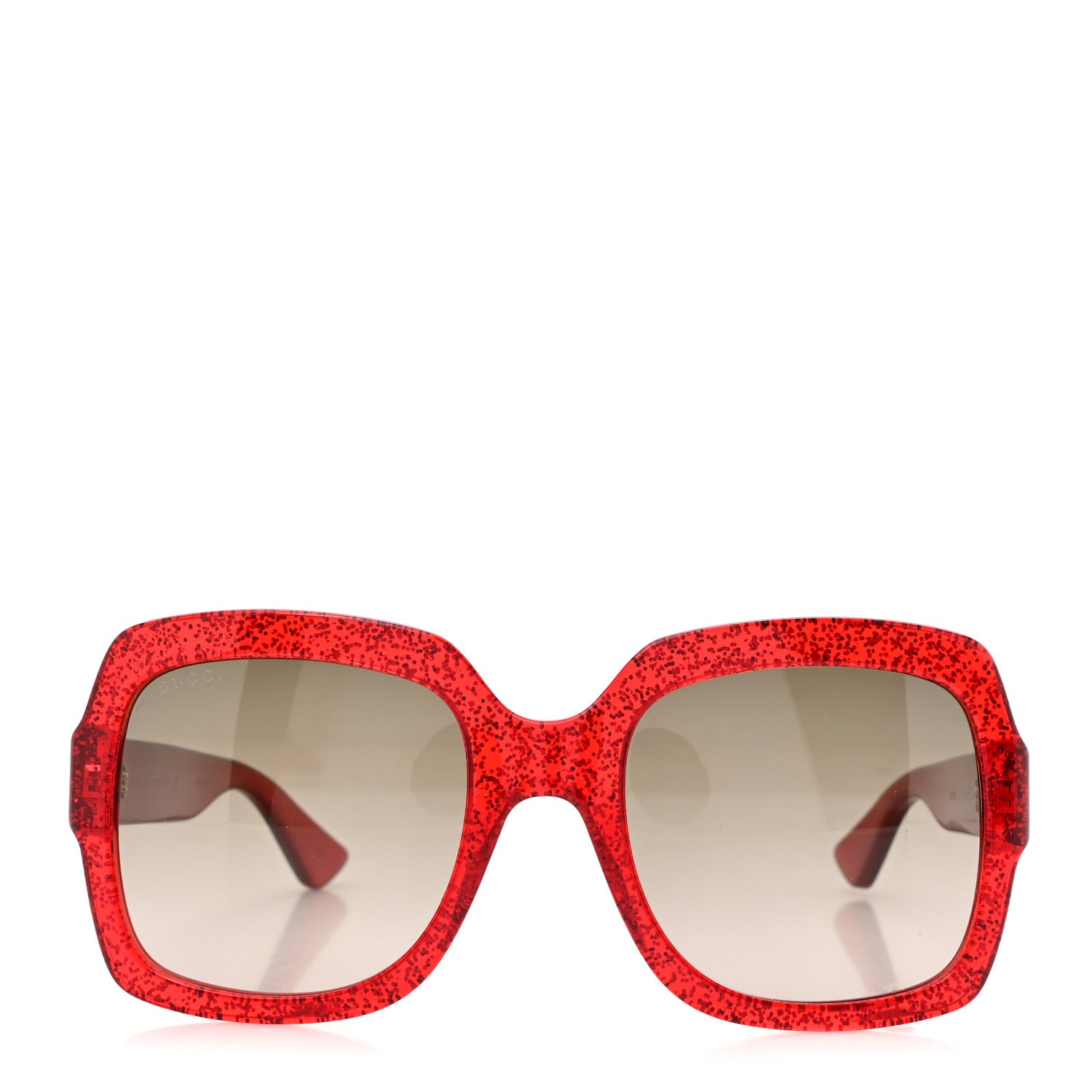 Gucci Acetate Square Frame Sunglasses GG0036S Glitter Red 2 of 8