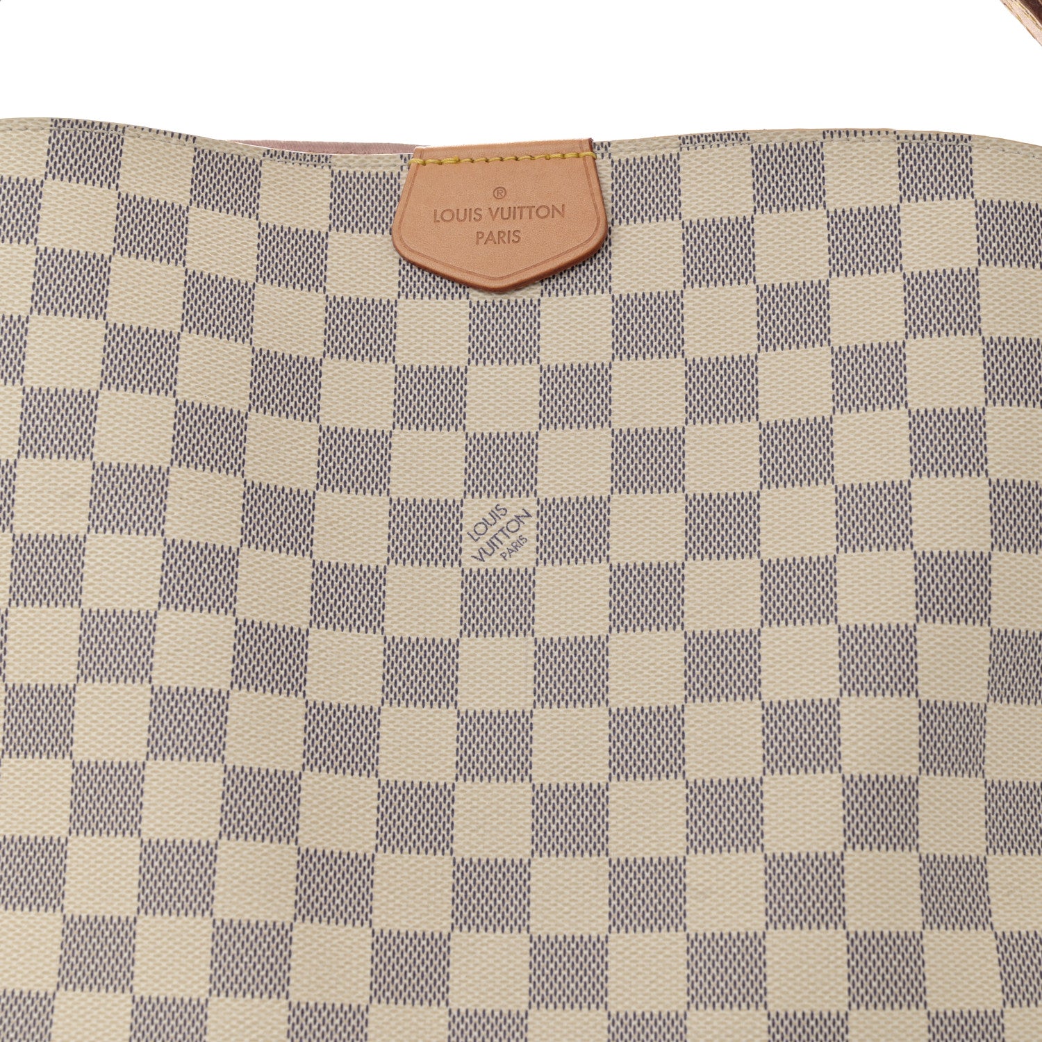 Louis Vuitton Damier Azur Graceful MM Rose Ballerine 8 of 16