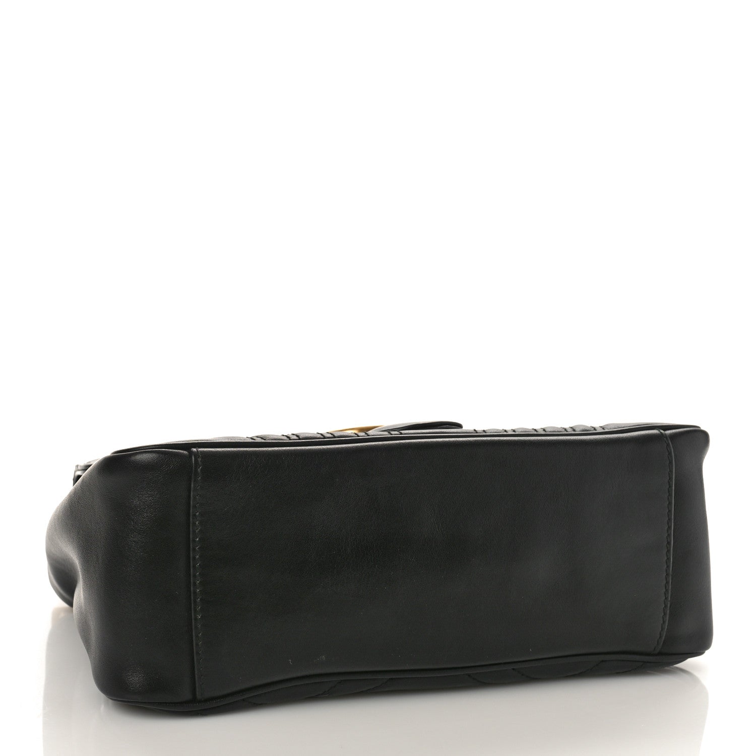 Gucci Calfskin Matelasse Small GG Marmont Top Handle Shoulder Bag Black 4 of 9