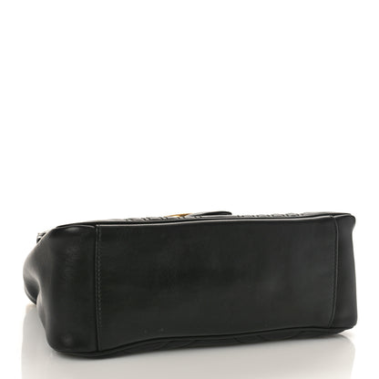 Gucci Calfskin Matelasse Small GG Marmont Top Handle Shoulder Bag Black 4 of 9