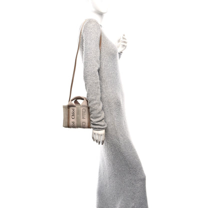 Chloe Linen Calfskin Mini Woody Ribbon Tote With Strap Blushy Beige 2 of 11