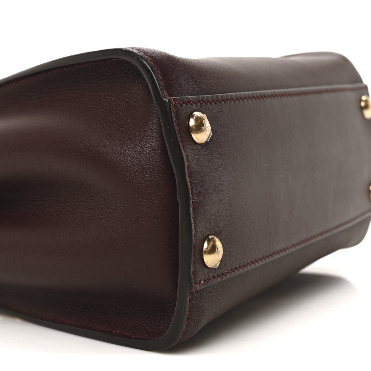 Fendi Vitello Seta Fabric Jacquard FF 1974 Mini Peekaboo Iconic Satchel Granata Tobacco Moro 8 of 9