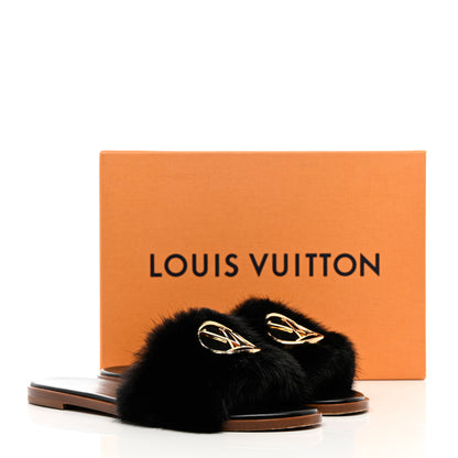 Louis Vuitton Mink Fur Lock It Flat Mule 40 Black 13 of 13