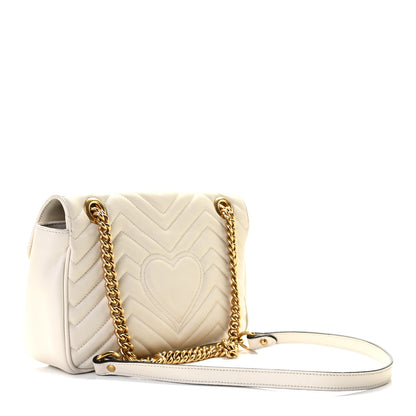 Gucci Calfskin Matelasse Small GG Marmont Shoulder Bag White 4 of 9