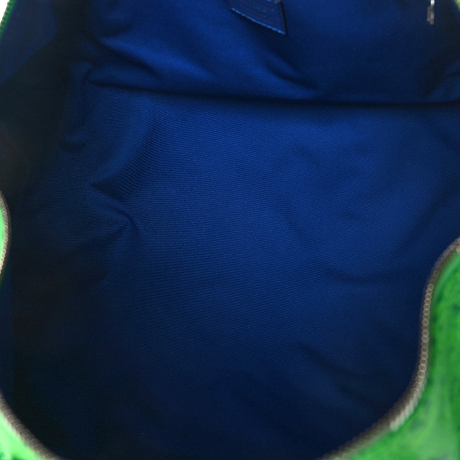 Louis Vuitton Taurillon Illusion Keepall Bandouliere 50 Bleu Vert 4 of 9