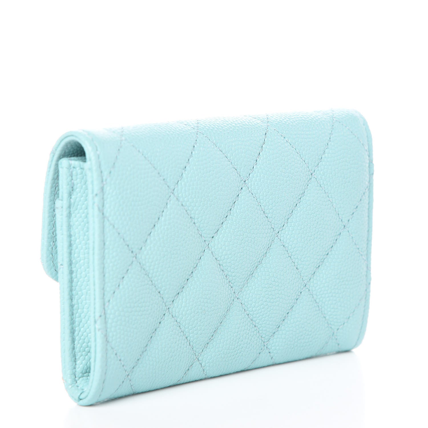 Chanel Caviar Quilted Card Holder Light Blue 3 of 9