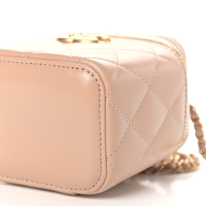 Chanel Calfskin Quilted Mini Perfect Fit Vanity Case With Chain Beige 8 of 8