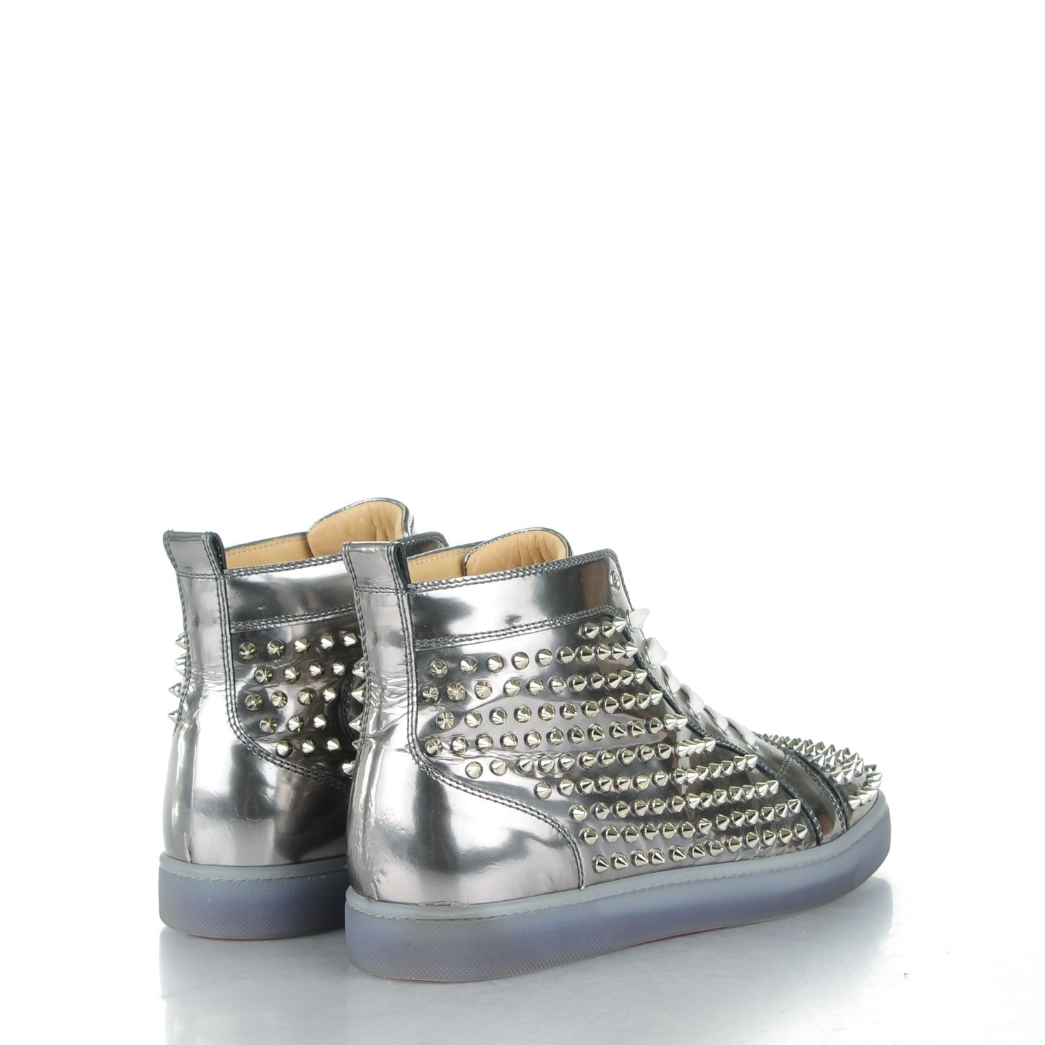 Christian Louboutin Specchio Louis Spikes Flat Mens Sneakers 43 Silver 4 of 8