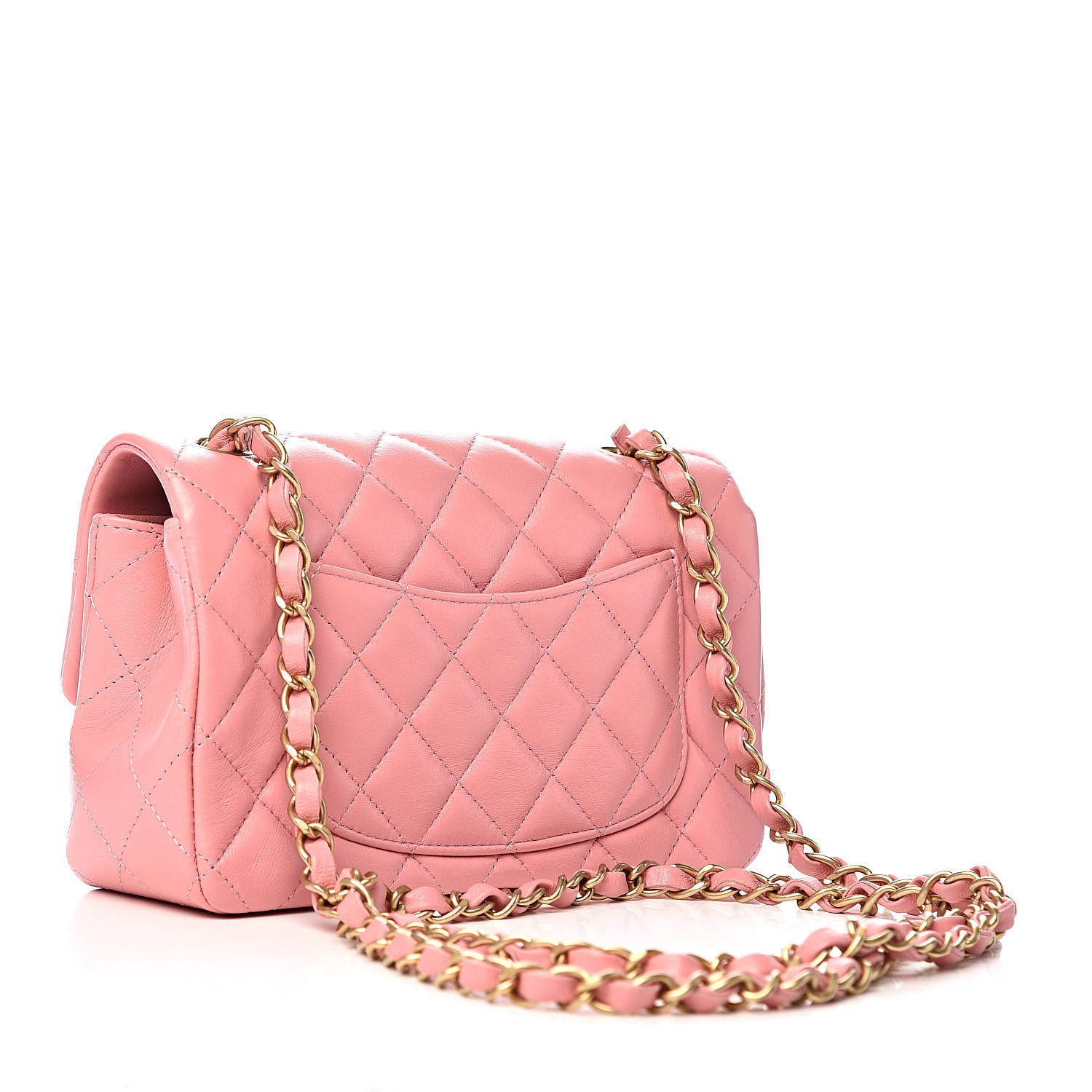 Chanel Lambskin Quilted Mini Rectangular Flap Pink 3 of 11