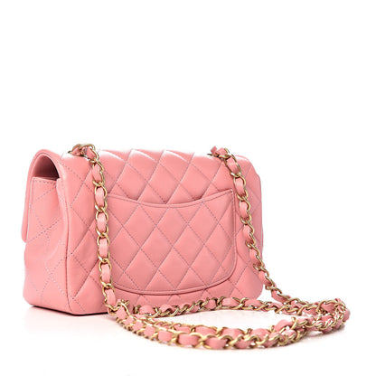 Chanel Lambskin Quilted Mini Rectangular Flap Pink 3 of 11