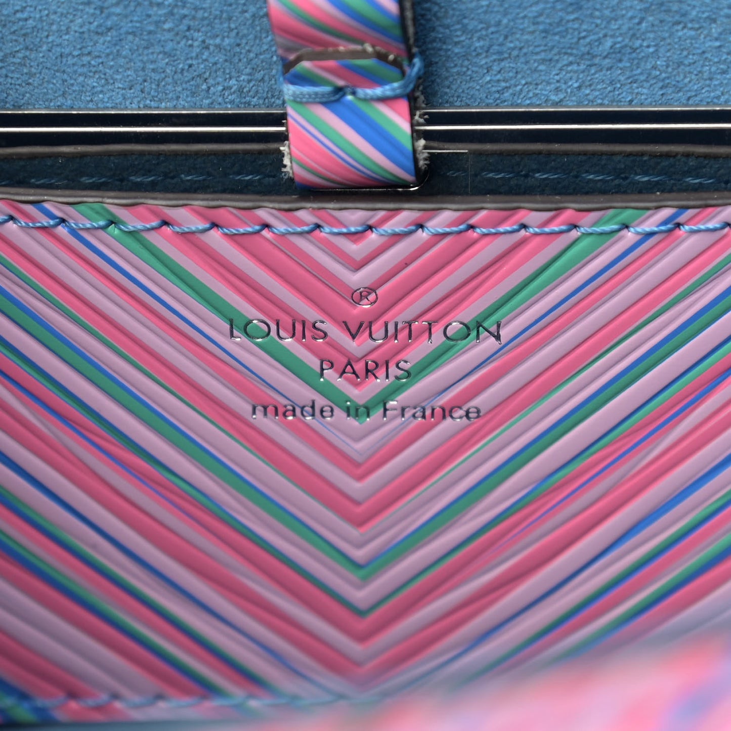 Epi Tropical Twist Shoulder Bag MM Blue Rose