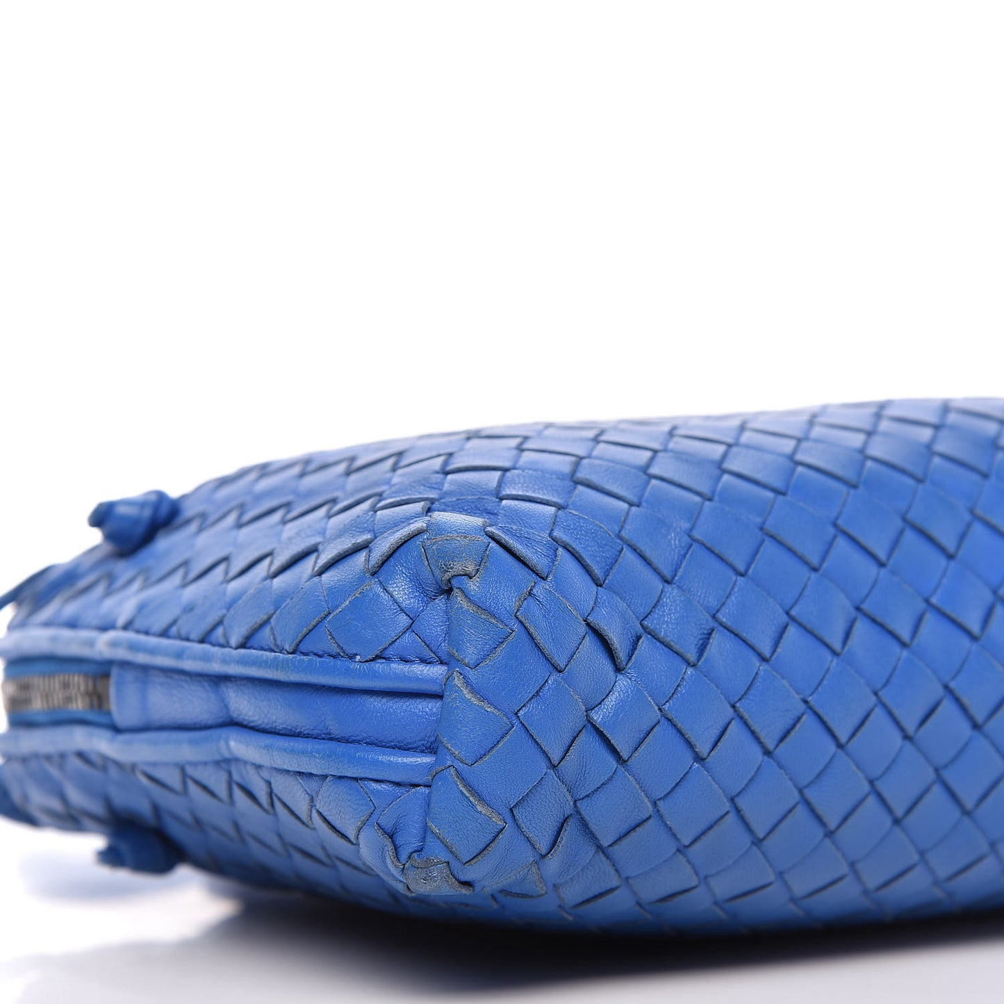 Nappa Intrecciato Nodini Crossbody Messenger Signal Blue