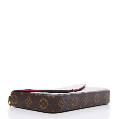 Louis Vuitton Monogram Pochette Felicie Chain Wallet Fuchsia 4 of 10