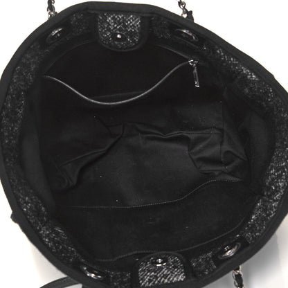 Chanel Mixed Fibers Calfskin Small Deauville Tote Black 5 of 10