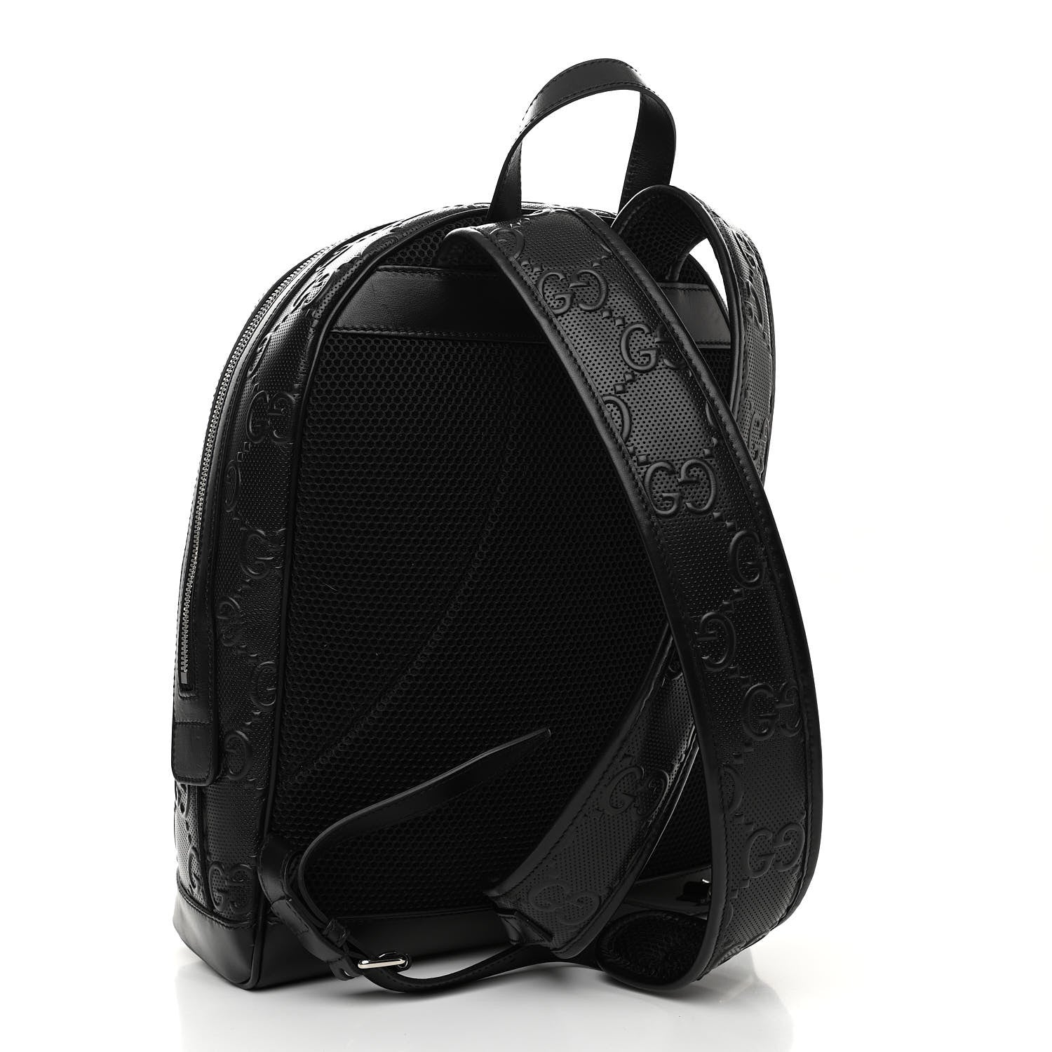 Gucci Calfskin GG Tennis Embossed Backpack Black 3 of 10