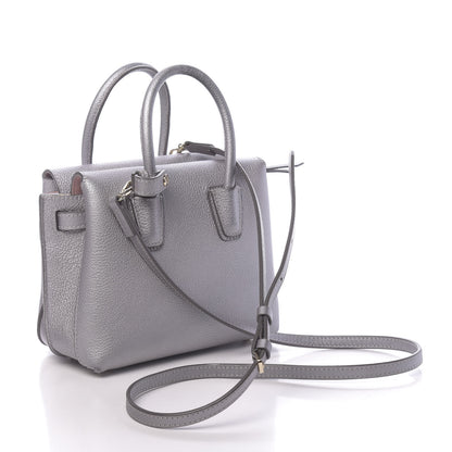 MCM Metallic Grained Calfskin Mini Milla Tote Spike Silver 4 of 15