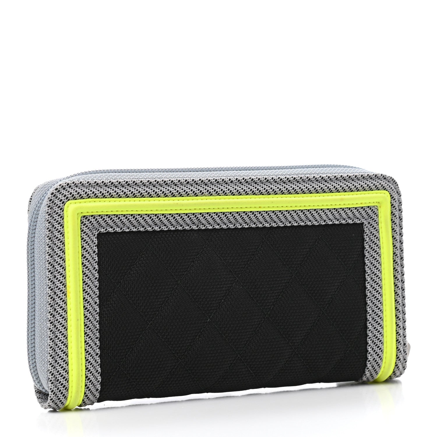 Chanel Canvas Quilted Large Fluo Boy Zip Around Wallet 2 of 4