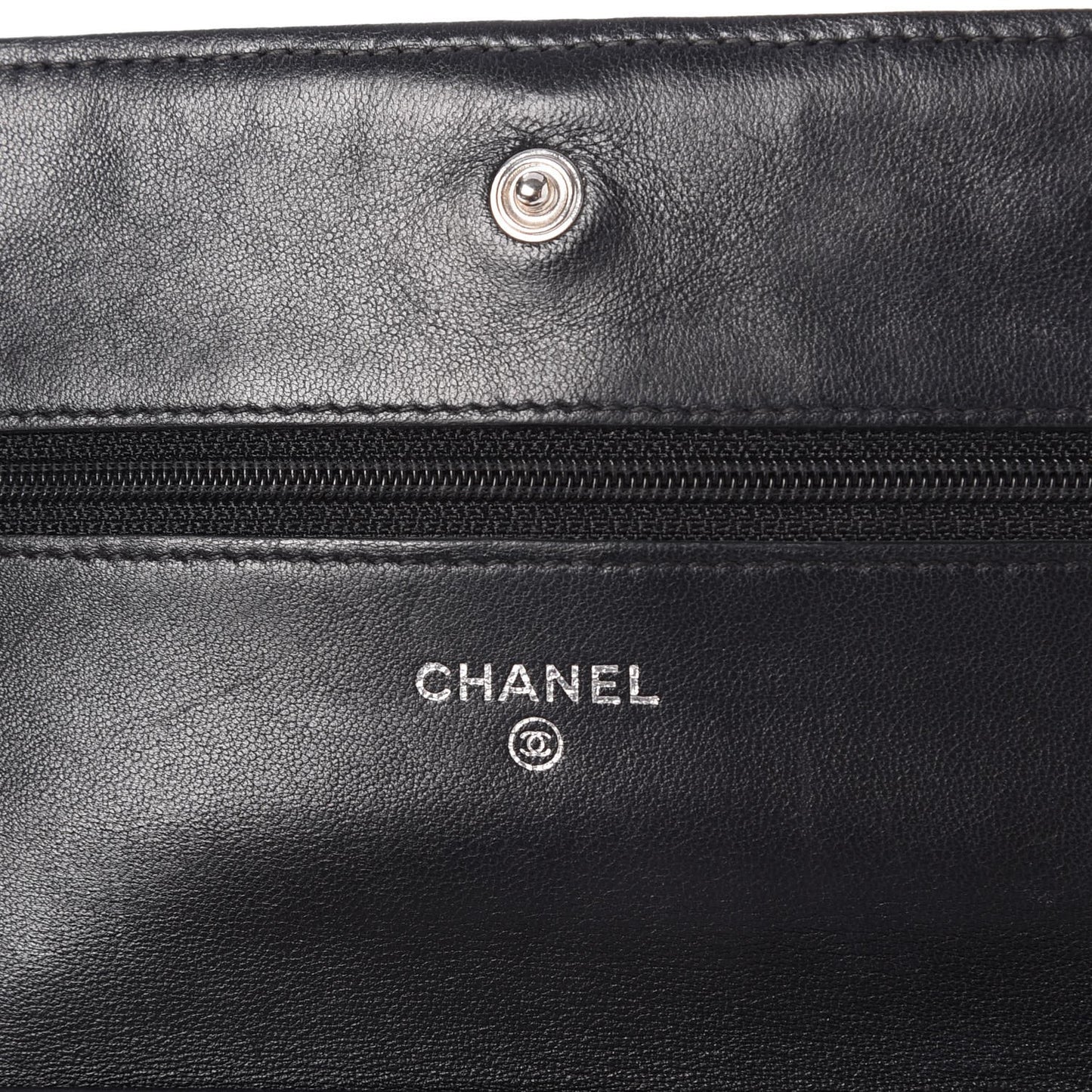 Lambskin Quilted Wallet On Chain WOC Black