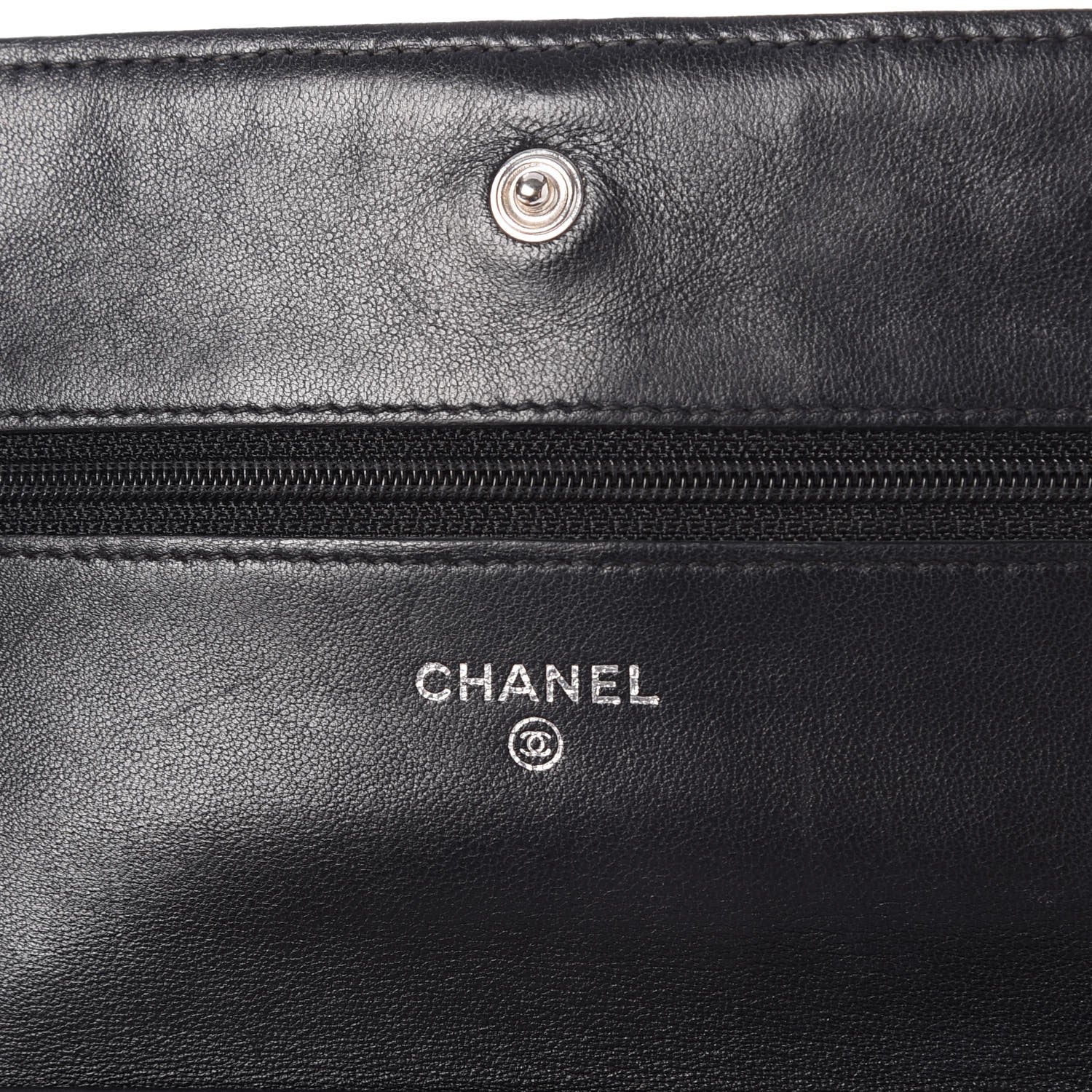 Chanel Lambskin Quilted Wallet On Chain WOC Black 13 of 19