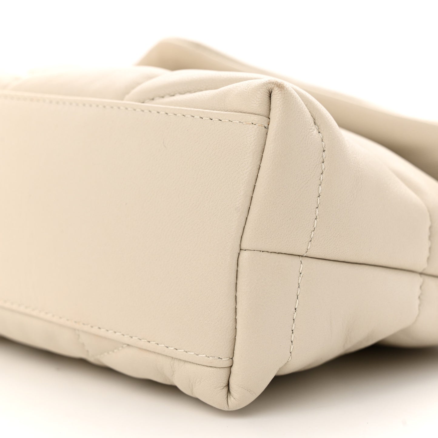 Lambskin Quilted Toy Loulou Puffer Monogram Chain Satchel Crema Soft