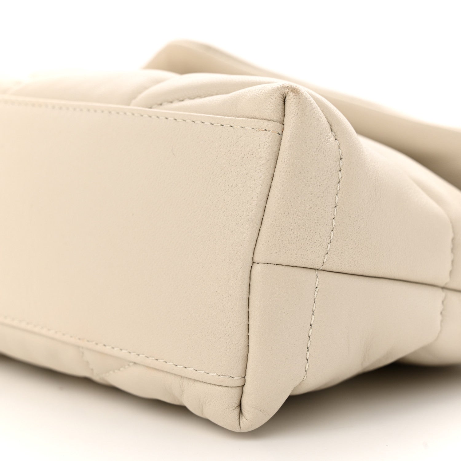 Saint Laurent Lambskin Quilted Toy Loulou Puffer Monogram Chain Satchel Crema Soft 9 of 9