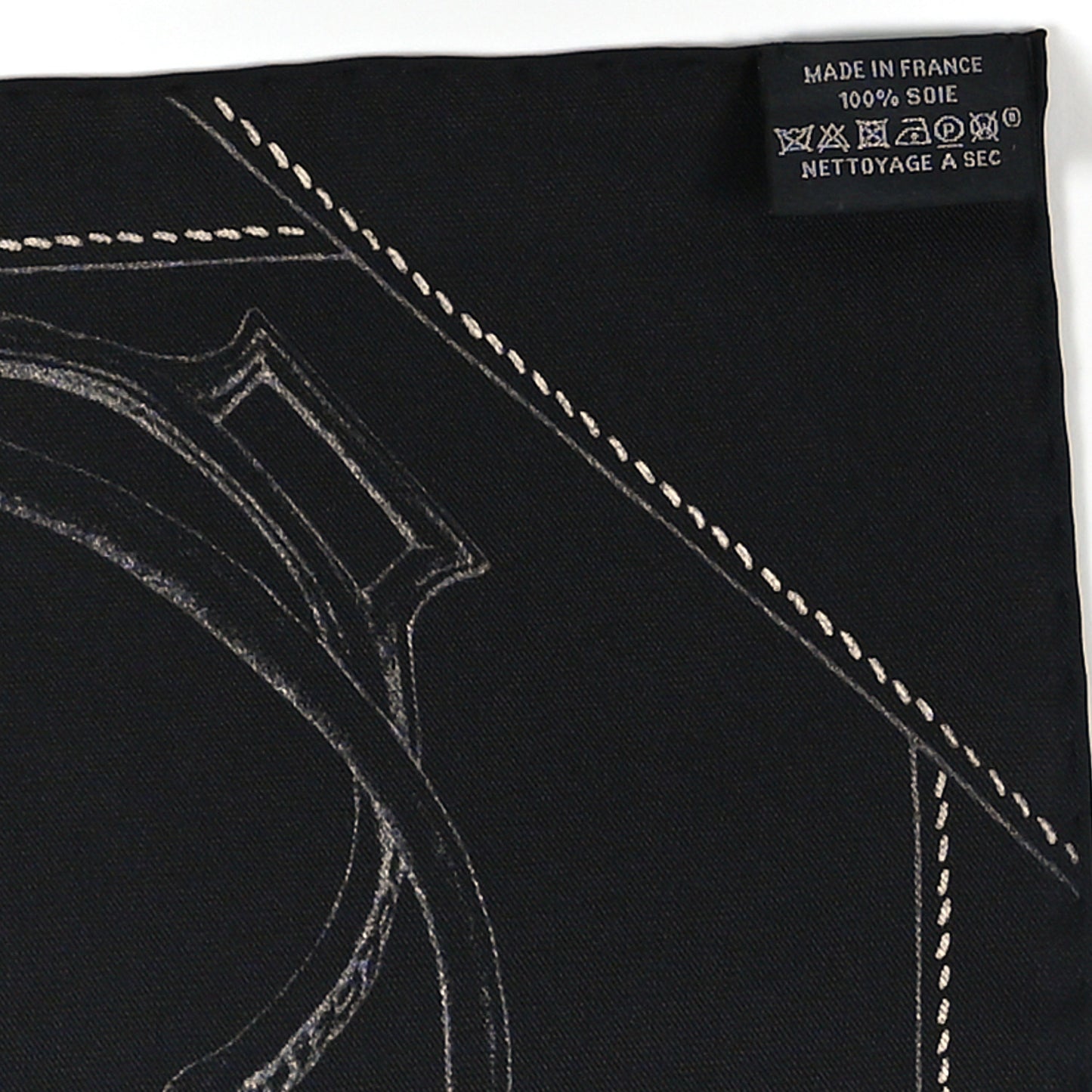Silk Project Carres Scarf 90 Black White