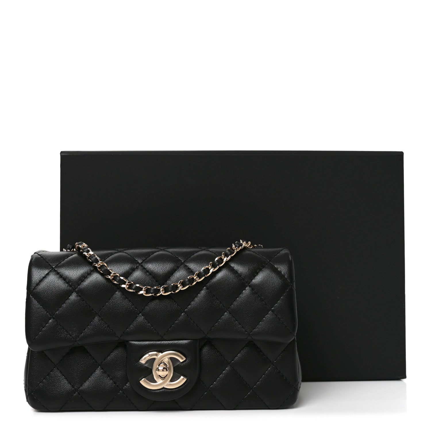 Chanel Lambskin Quilted Mini Rectangular CC Slide Flap Black 11 of 11