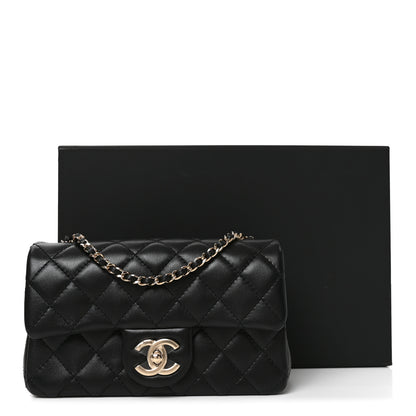 Chanel Lambskin Quilted Mini Rectangular CC Slide Flap Black 11 of 11