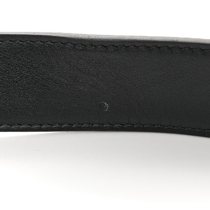 Gucci GG Supreme Monogram Plutone Calfskin Palladium Double G Reversible 30mm Belt 90 36 Beige Ebony Black 9 of 10