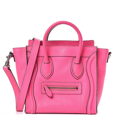 Celine Drummed Calfskin Nano Luggage Fluo Pink 1 of 12