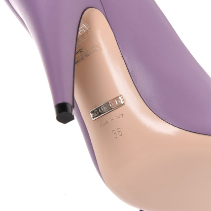 Gucci Nappa Bow High Heel Pumps 36 New Lavender 6 of 7