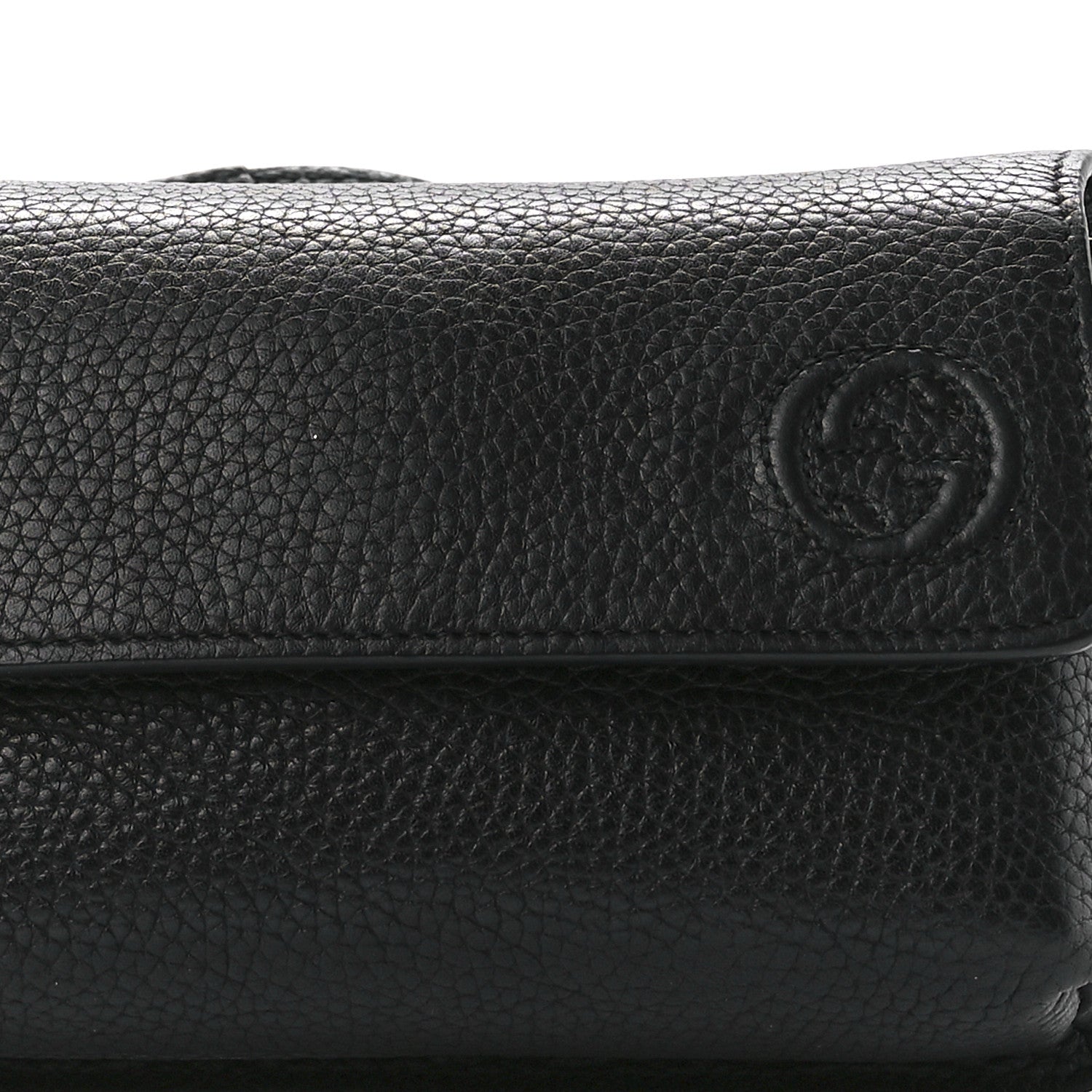 Gucci Pebbled Calfskin Soho Flap Belt Bag Black 8 of 11