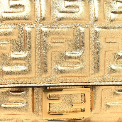 Fendi Vitello Catalan Mirror FF 1974 Embossed Continental Wallet Gold 10 of 10