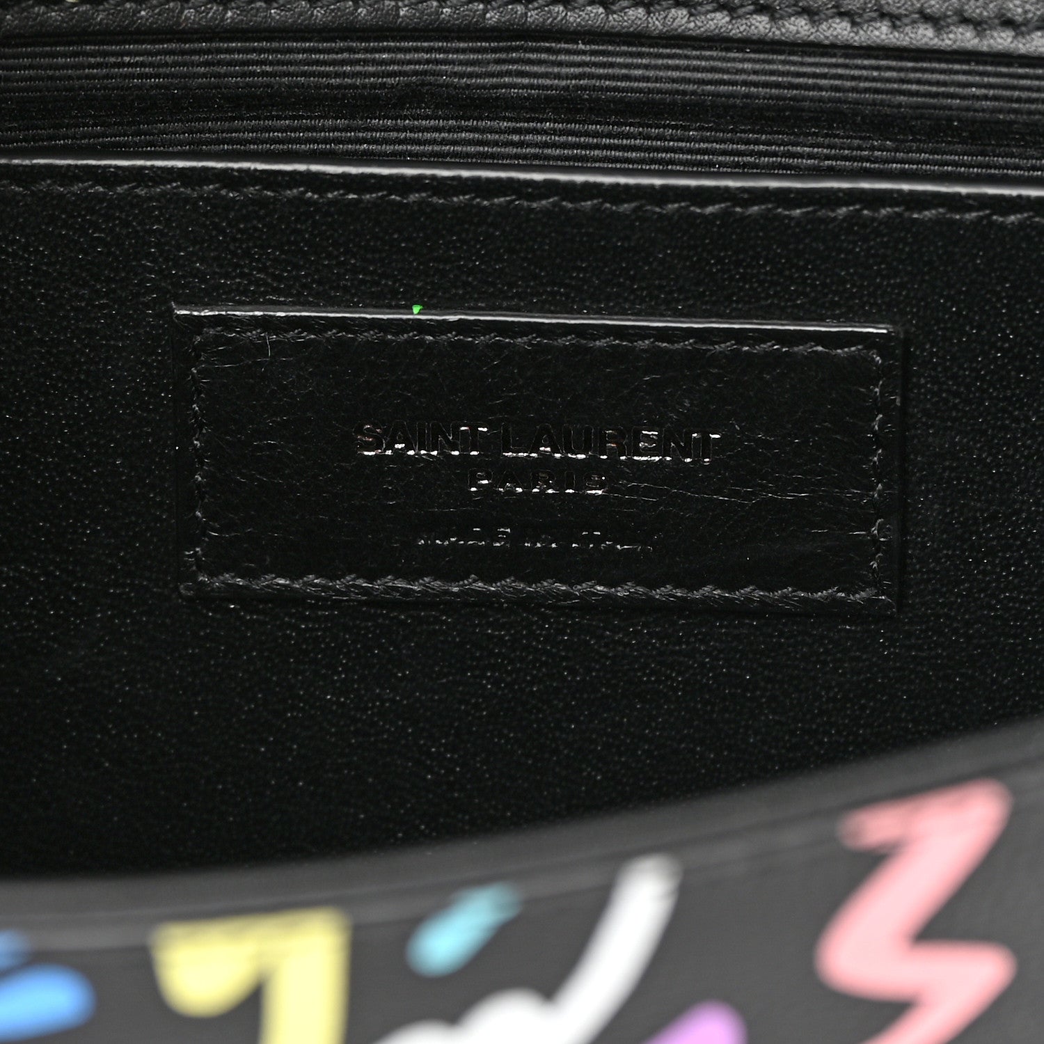 Saint Laurent Grain De Poudre Small Monogram Graphic Print Kate Satchel Black 6 of 13