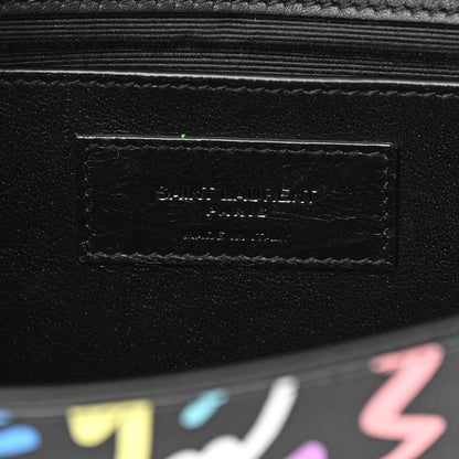 Saint Laurent Grain De Poudre Small Monogram Graphic Print Kate Satchel Black 6 of 13