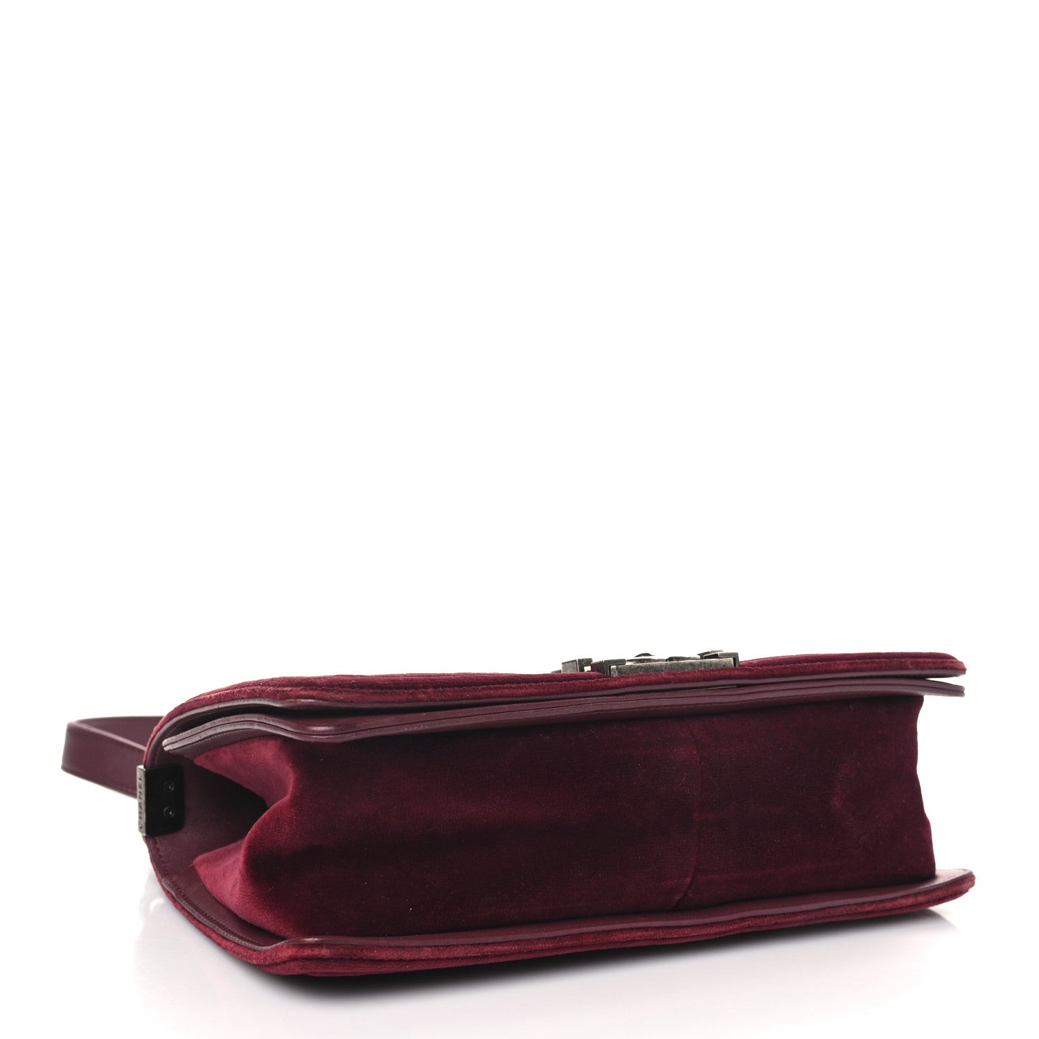 Chanel Velvet Tweed Quilted Medium Boy Flap Burgundy 4 of 10