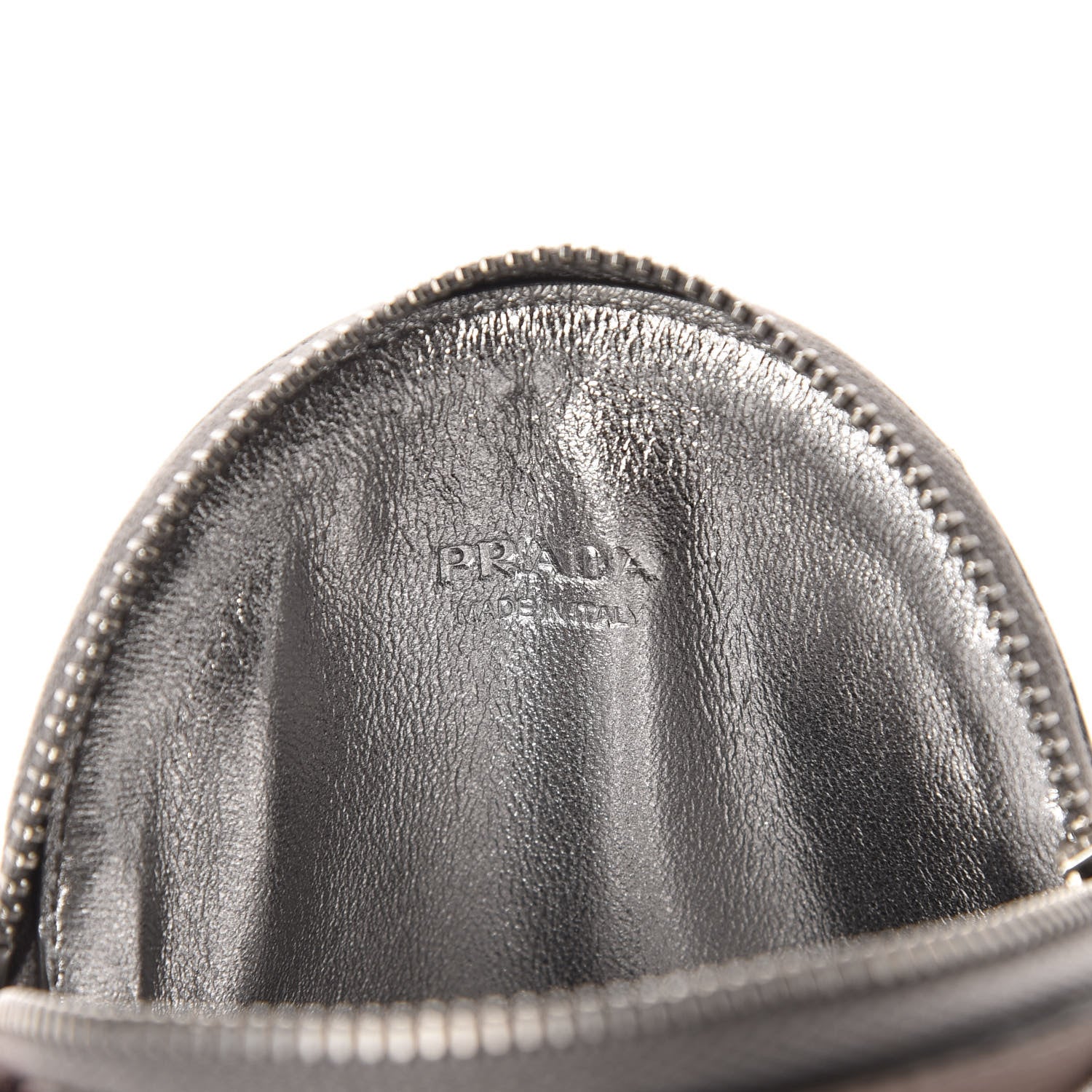 Prada Metallic Saffiano Mini Pouch Cromo 8 of 10